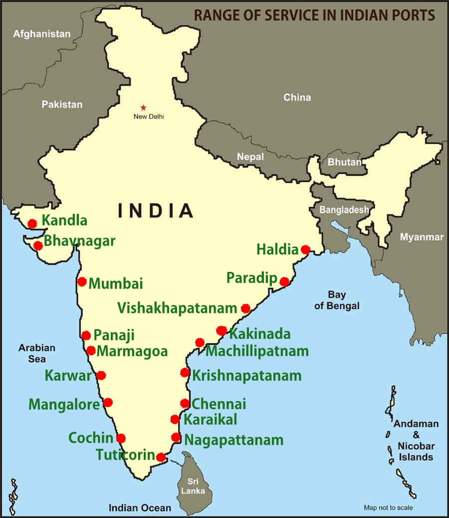Kandla Port On Political Map Of India B72