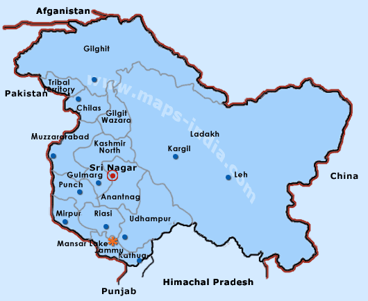 Afganistan
Gilghlt
Tribal
Pakista
Muzzar
hilas
Wazar
a bad
Kashmir
North
Sr ga
arg
PunCh
nantna
Riasi
Ladakh
Kargil
China
Mans
Udhampur
Himachal Pradesh
Punjab
