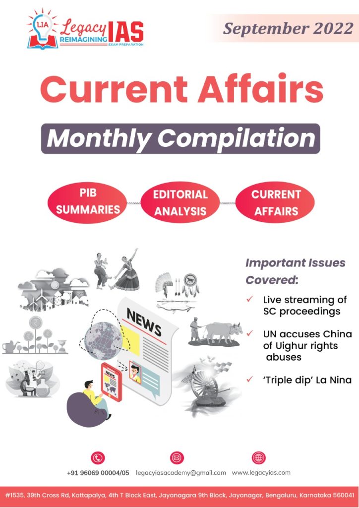 September 2022 Current Affairs Monthly Compilation | Legacy IAS Academy