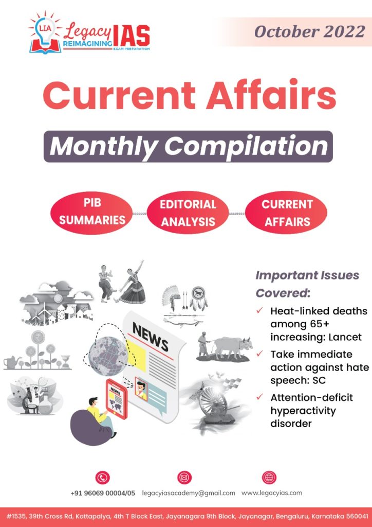 October 2022 Current Affairs Monthly Compilation | Legacy IAS Academy