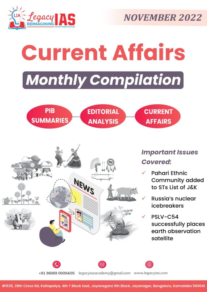 November 2022 Current Affairs Monthly Compilation | Legacy IAS Academy