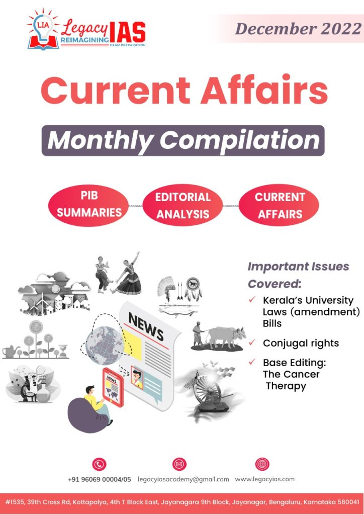 December 2022 Current Affairs Monthly Compilation | Legacy IAS Academy