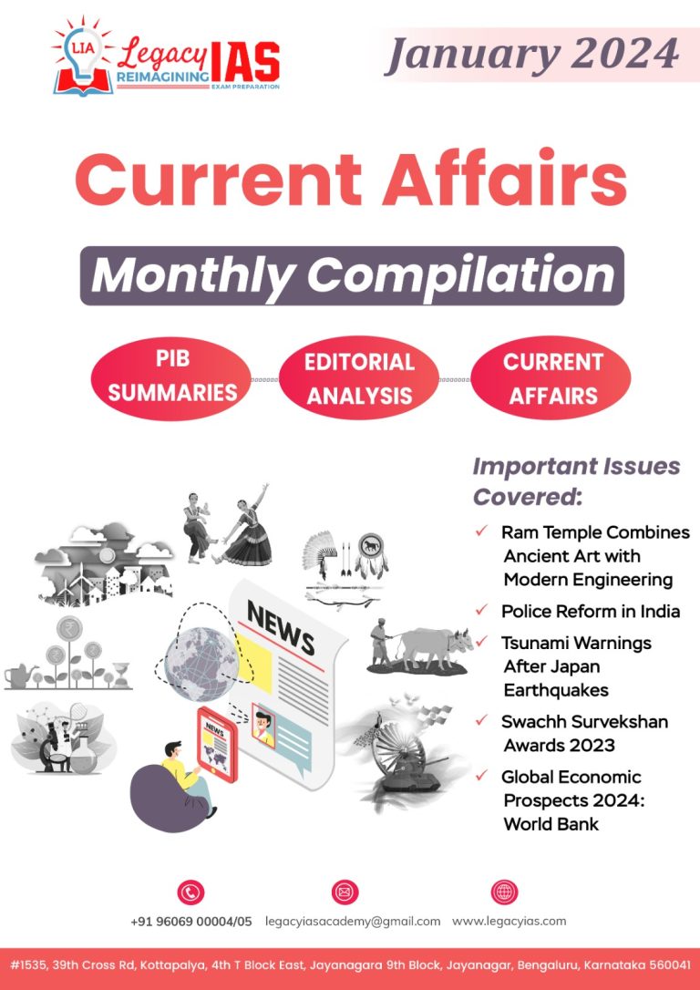 January 2024 Current Affairs Monthly Compilation | Legacy IAS Academy
