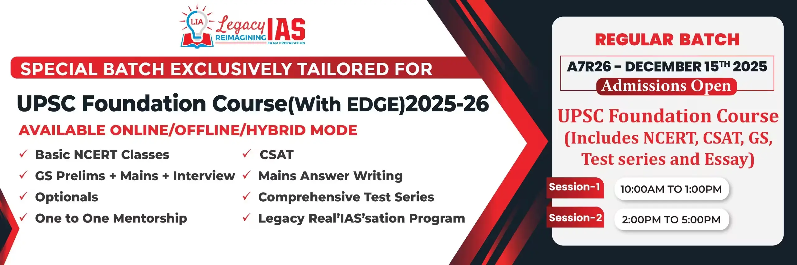 UPSC Foundation Course With EDGE 2025-26 by Legacy IAS Academy