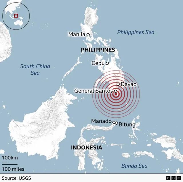 Collapsed building in General Santos City, Philippines after 7.8 magnitude earthquake June 8 2026