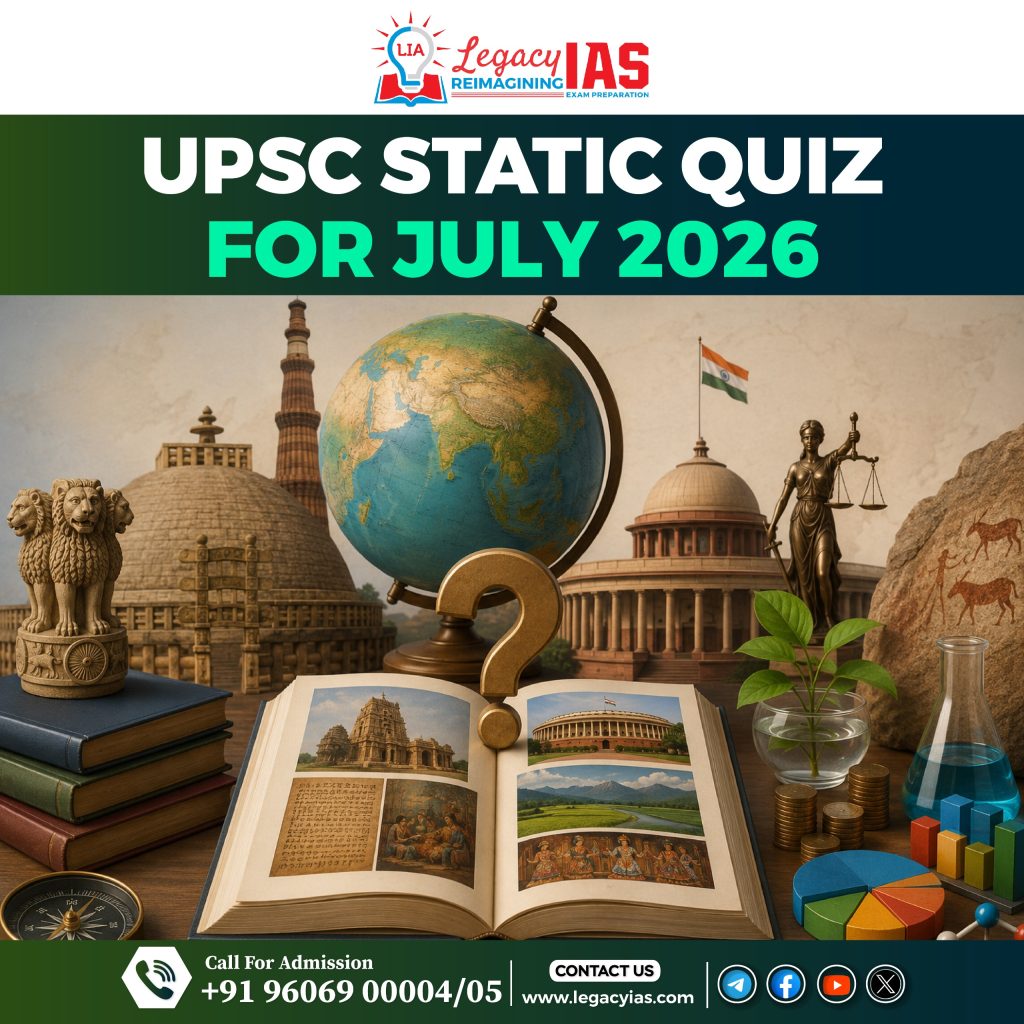 UPSC Static Quiz For July 2026