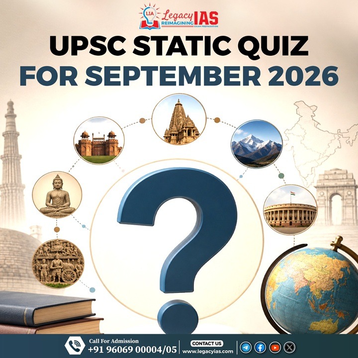 UPSC Static Quiz For September 2026 LIA