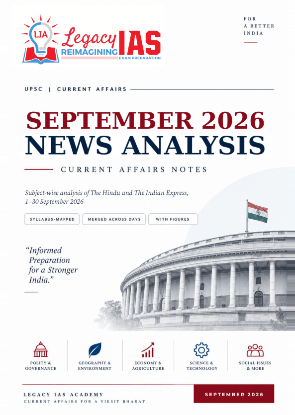 September 2026 Current Affairs Monthly Compilation LIA